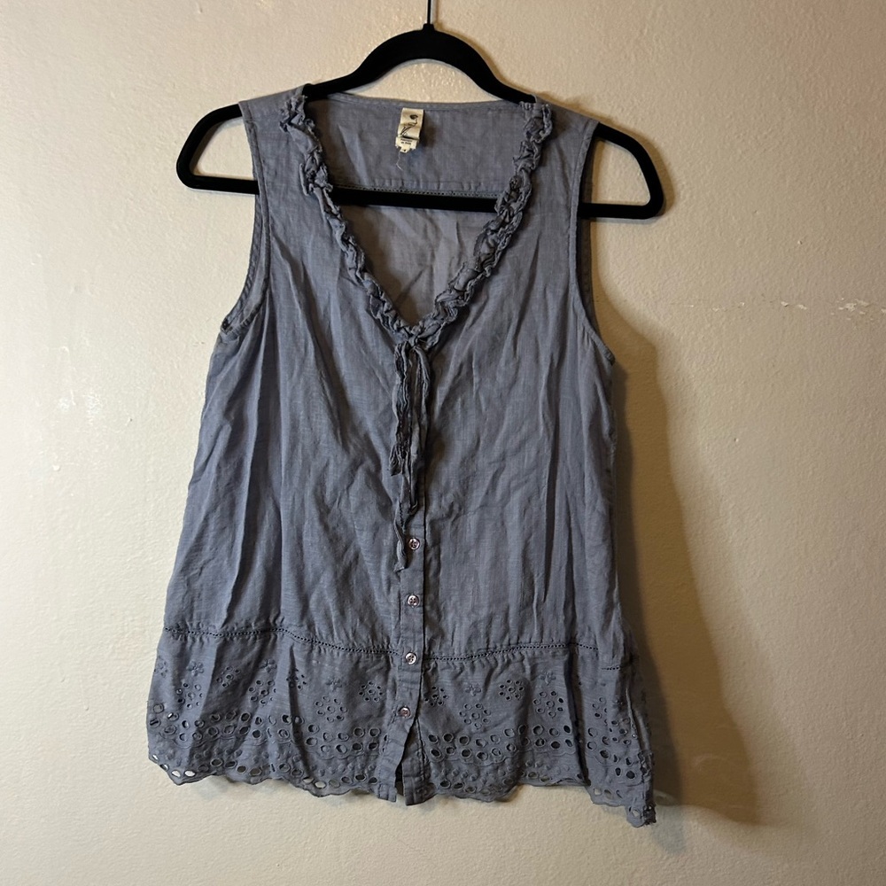 Anthropologie Floreat Saltwater Ruffle Tunic